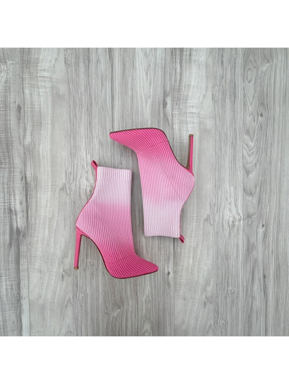 Steve Madden pink ombre knit sock boots